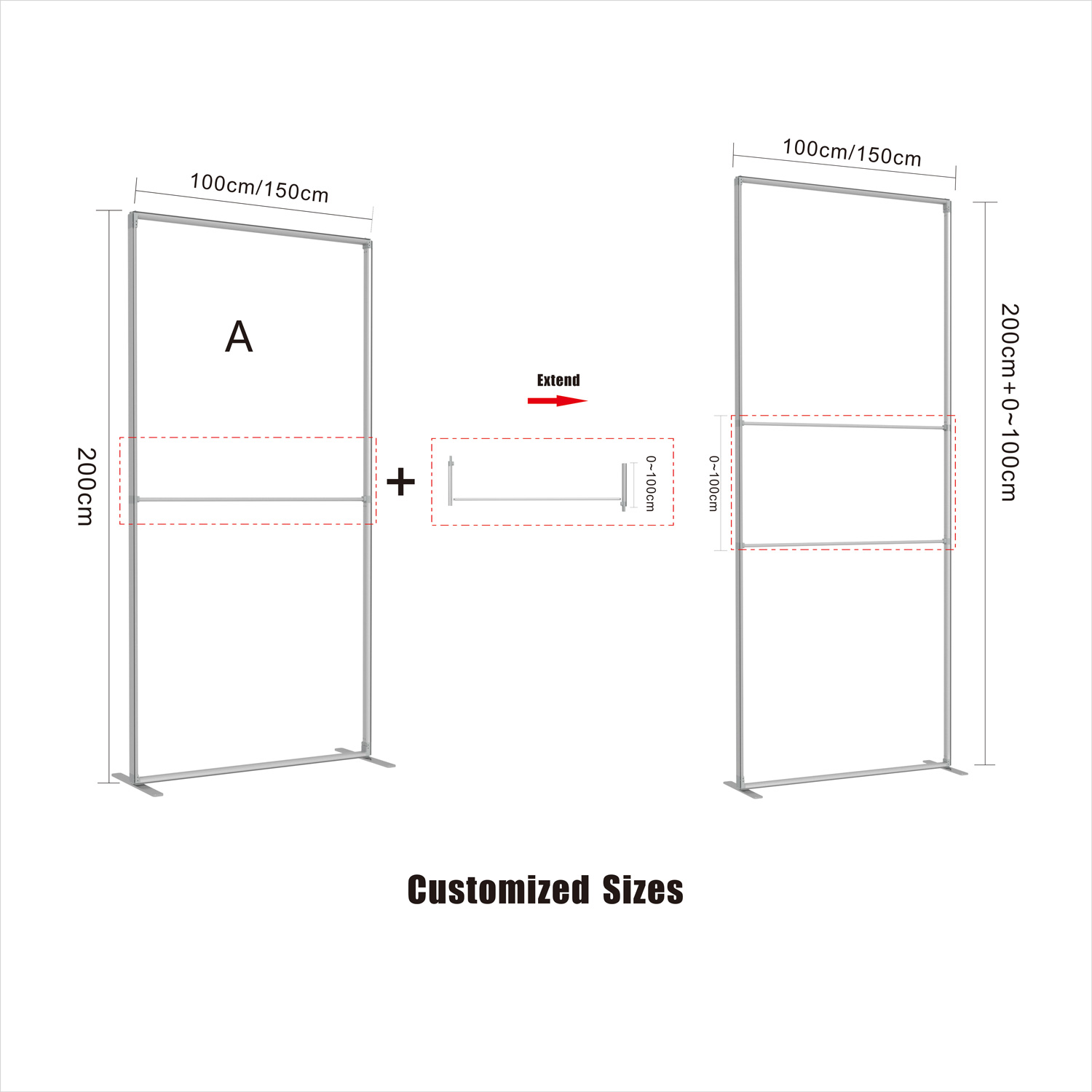 حامل عرض محمول من الألومنيوم قابل للطي 